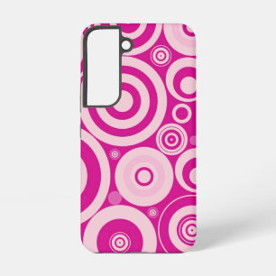 Pink Retro Circles Pattern Samsung Galaxy Case