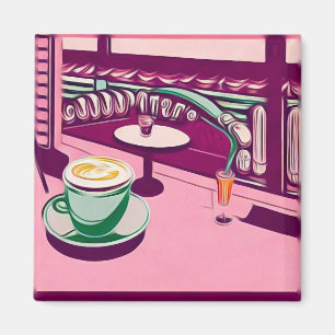 Pink Retro Diner Magnet