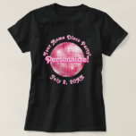 Pink Retro Disco Ball PERSONALIZED T-Shirt<br><div class="desc">A stylised graphic of a disco ball,  personalise it with your name,  message,  date. Fun retro disco design,  cute for a bachelorette,  birthday,  or any party.</div>
