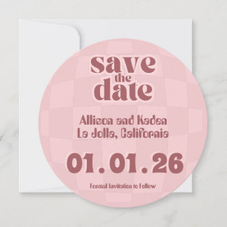Pink Retro Disco Wedding - Save the Date Invitation