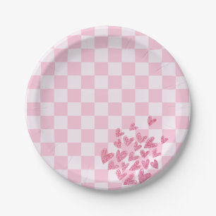 Pink Retro Doll Birthday Paper Plate