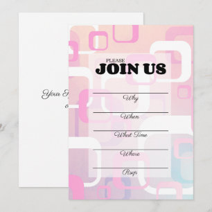 Pink Retro Fill In Multi Purpose Invitation