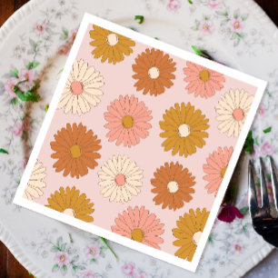 Pink Retro Floral 2nd Birthday Napkin