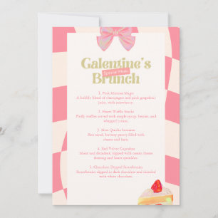 Pink retro Galentine's Brunch Menu Card