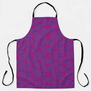 Pink retro geometric pattern  apron