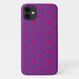 Pink retro geometric pattern iPhone 11 case