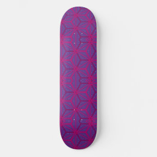 Pink retro geometric pattern  skateboard