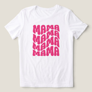 Pink Retro Groovy Cute Mama Mothers Day Mum Tri-Blend Shirt