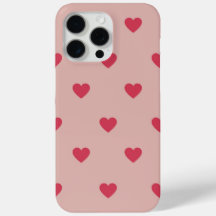 Pink Retro Heart Y2K Pattern With Pink Background
