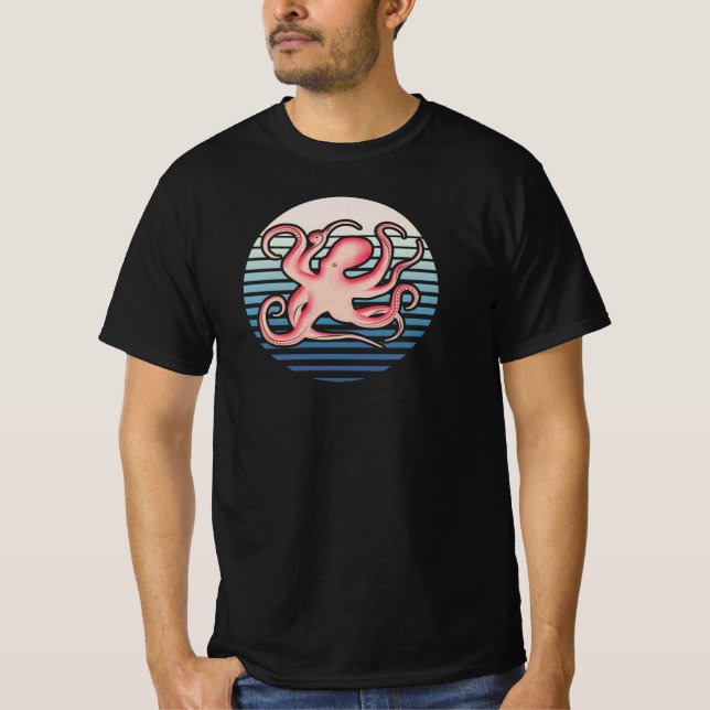 Pink Retro Octopus T-Shirt (Front)