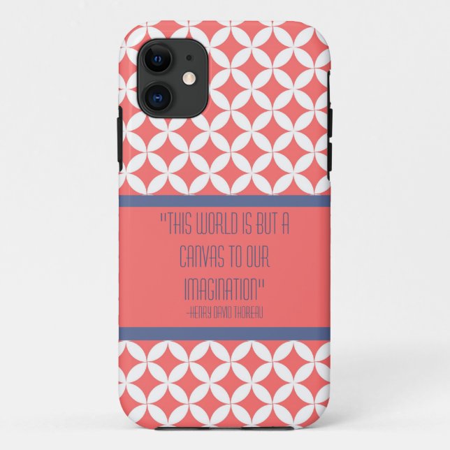 Pink Retro Pattern and Custom Quote Case (Back)