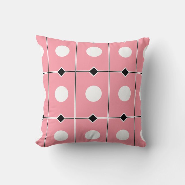 Pink Retro Pattern Cushion (Front)