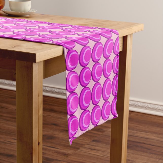 Pink retro pattern in trendy style  short table runner (In Situ)