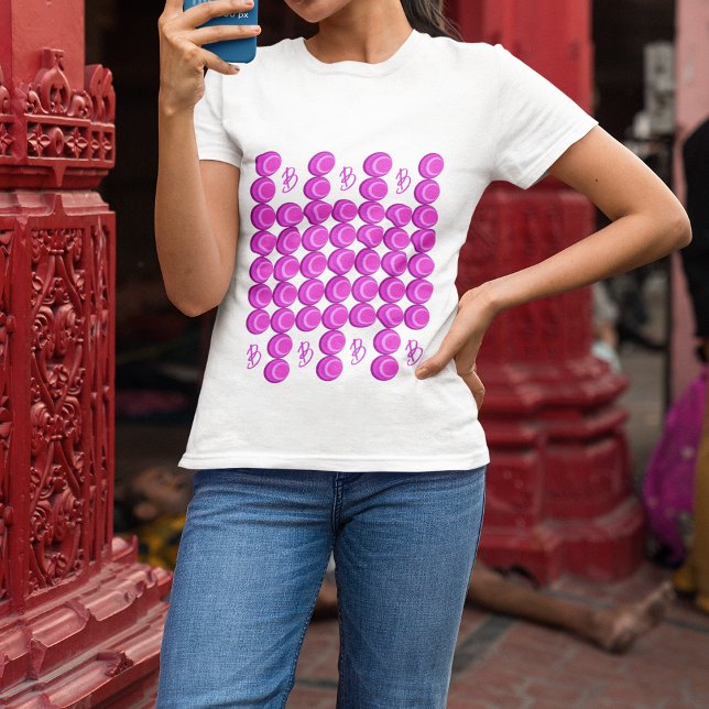 Pink retro pattern in trendy style with monogram T-Shirt (Creator Uploaded)