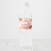 Pink Retro Pumpkin First Birthday Bottle Label