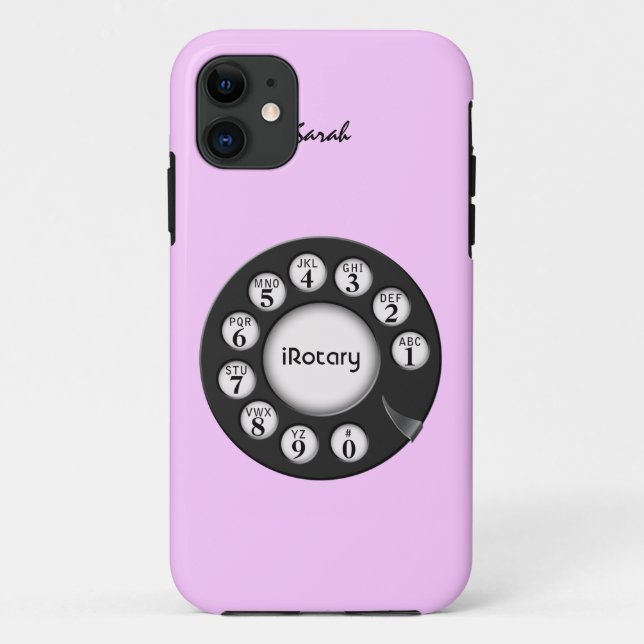 Pink Retro Rotary Style Phone Case-Mate iPhone Case (Back)