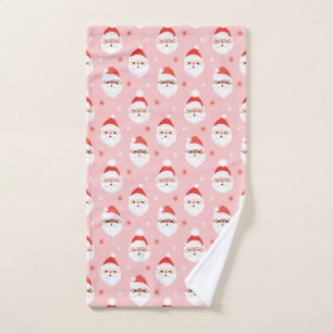 Pink Retro Santa Clause Kitchen Towel