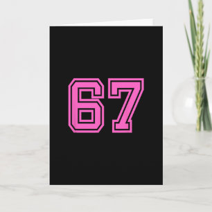 Pink Retro Sports Team Number #67 Card