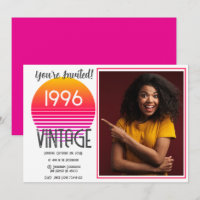 Pink Retro Sun 1996 30th Birthday 