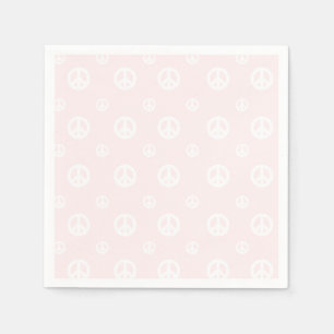 Pink Retro Surf Hippie Peace Sign Birthday Napkin
