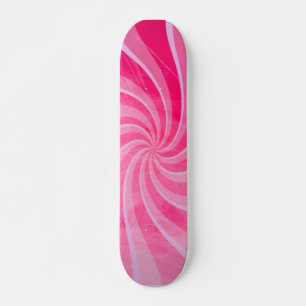 Pink Retro Swirls Skateboard