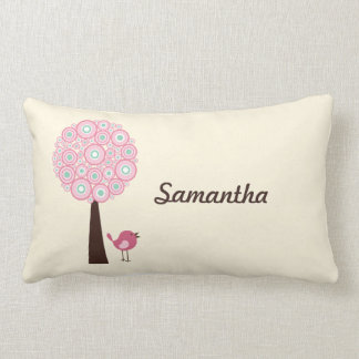 Pink Retro Tree Personalised Pillow