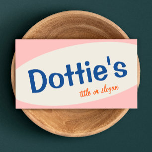 Pink Retro Typography Business Card