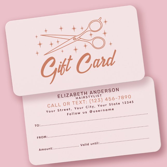 Pink Retro Typography Hairstylist Gift Card (Creator Uploaded)