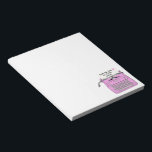 Pink Retro Vintage Typewriter From The Desk of Notepad<br><div class="desc">Cute vintage typewriter in pink customisable with your text.</div>