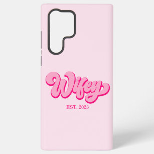 Pink Retro Wifey Est. Year Bride Fiancé  Samsung Galaxy Case