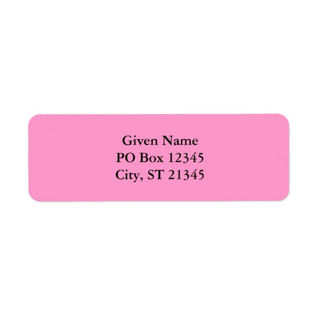Pink Return Address Label (Front)