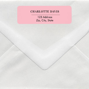 Pink return address label