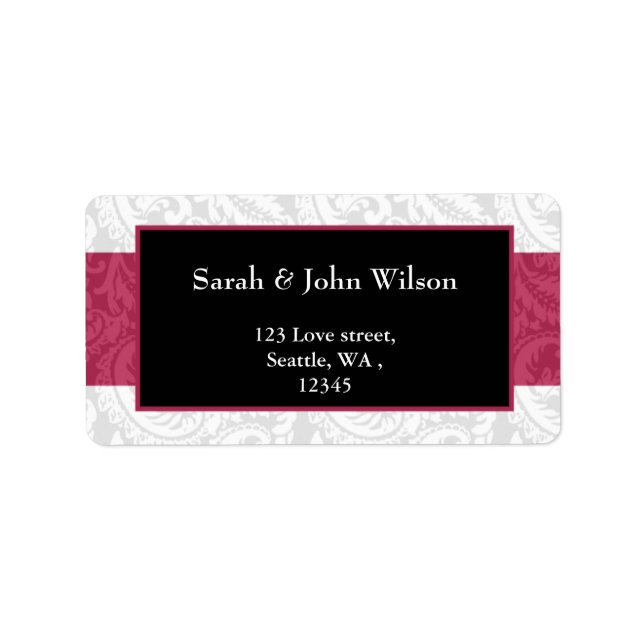 pink, return address label (Front)