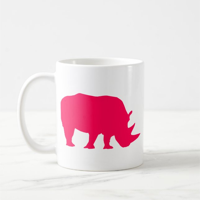Pink Rhino Coffee Mug (Left)