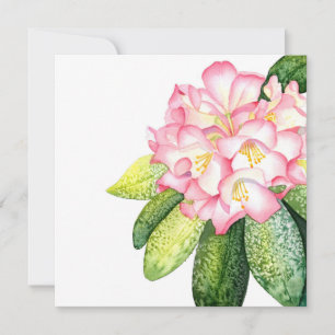 'Pink Rhod' Watercolor Card