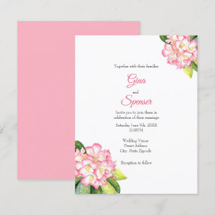 'Pink Rhod' Watercolor Invitation
