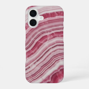 Pink Rhodochrosite Marble Agate Stone Pattern iPhone 16 Case