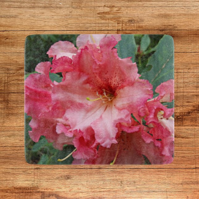 Pink Rhododendron Bloom Floral Cutting Board (In Situ)