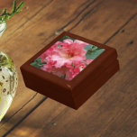 Pink Rhododendron Bloom Floral Gift Box<br><div class="desc">Store trinkets,  jewellery and other small keepsakes in this wooden gift box with ceramic tile that features the photo image of a gorgeous,  pink Rhododendron bloom. A lovely,  floral design! Select your gift box size and colour.</div>