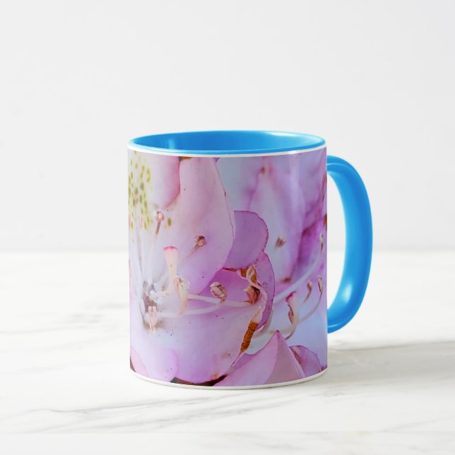 Pink Rhododendron Flower Mug (Front Right)
