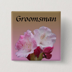 pink rhododendron flower wedding invitations 15 cm square badge