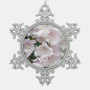 Pink rhododendron flowers christmas ornament