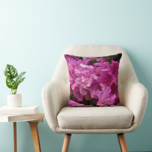 Pink Rhododendron Flowers Cushion