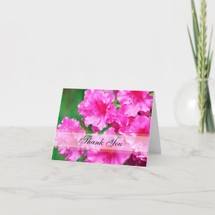 Pink Rhododendron Flowers Thank You Card
