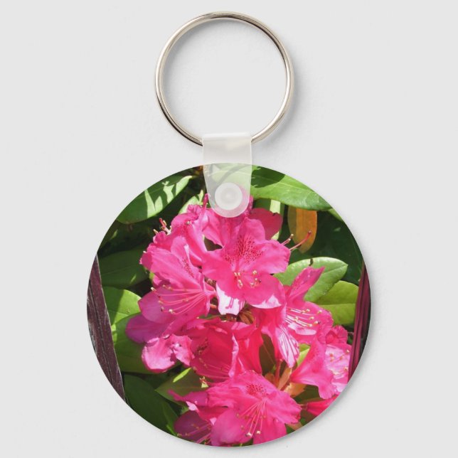 pink rhododendron key ring (Front)