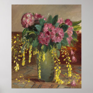 Pink Rhododendrons by Ancher Poster