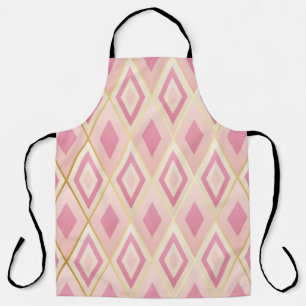 Pink rhombus shapes geometric seamless pattern apron