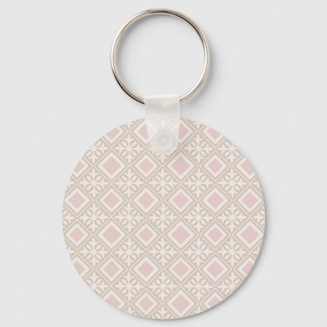 Pink Rhombuses Key Ring (Front)
