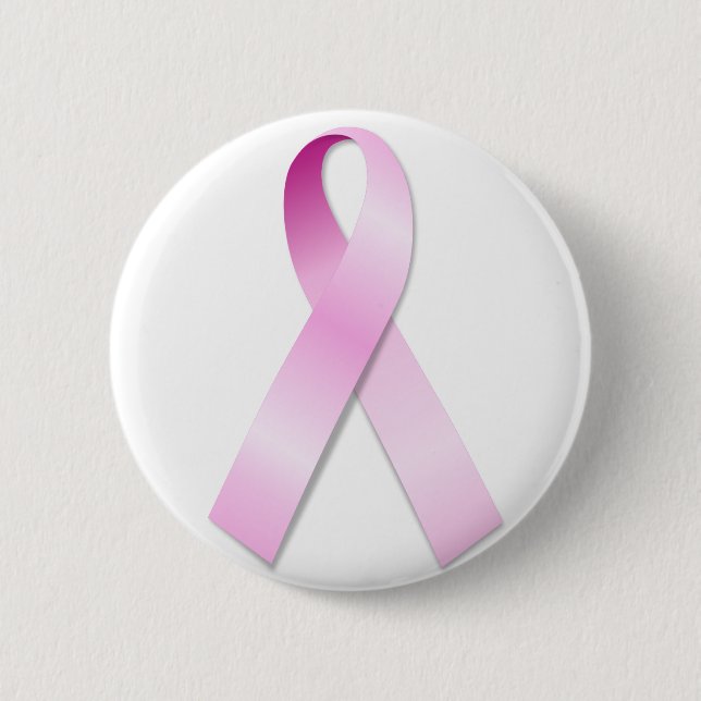 Pink Ribbon 6 Cm Round Badge (Front)