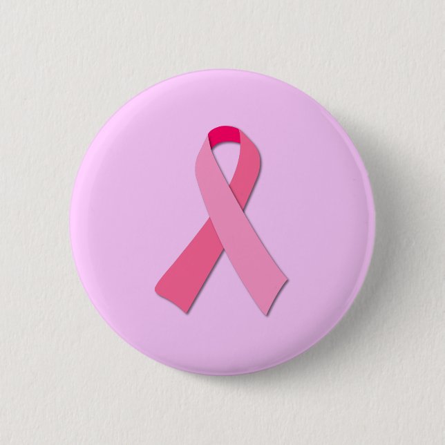 Pink Ribbon 6 Cm Round Badge (Front)